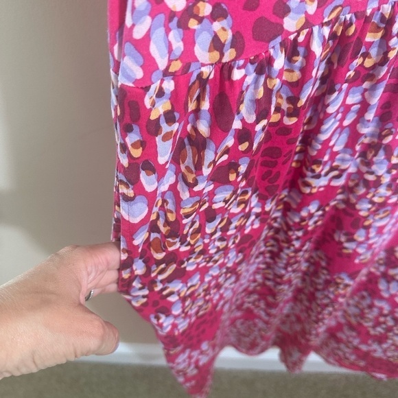 LOGO by Lori Goldstein Midi Dress fuscia animal size 1X - Picture 5 of 7
